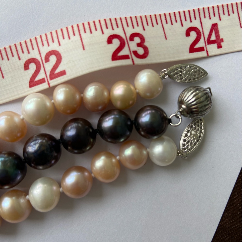 Imperial pearls by Josh Bazar, 24”, freshwater, 925 clasp.  Dark purple - Picture 8 of 8